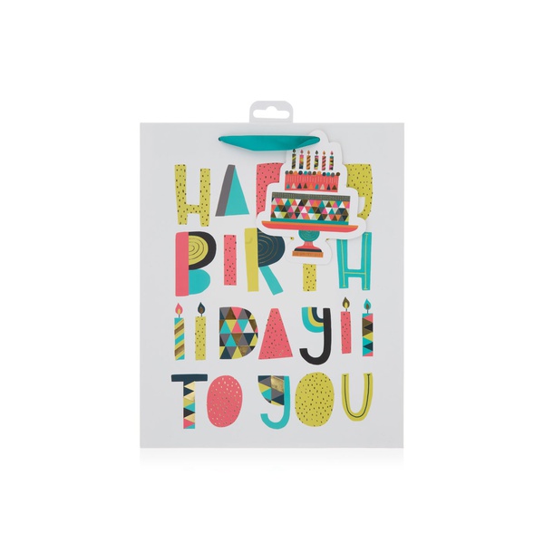 UK Greetings Happy Birthday to You Large Colourful Gift Bag