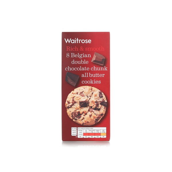 Waitrose Belgian Double Choc 8 Cookies 200g