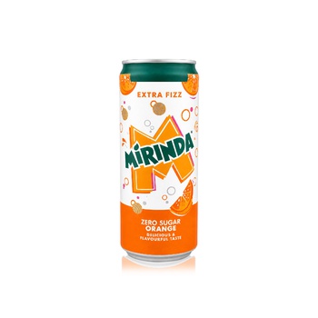 Mirinda Zero Sugar Orange Soft Drink 330ml