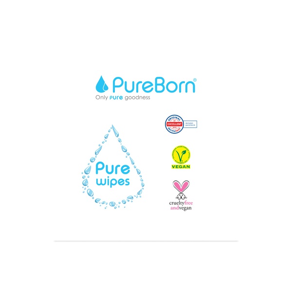 Pure Born Chemical Free Baby Wipes x 60