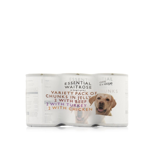 Waitrose Variety Pack Beef, Turkey, & Chicken Chunks in Jelly for Dogs 6 x 400g