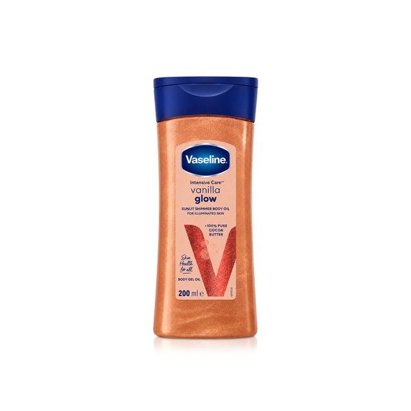 Vaseline Vanilla Glow Sunlit Shimmer Body Oil with Pure Cocoa Butter 200ml