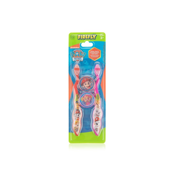 Firefly Nickelodeon Paw Patrol Kids Toothbrushes with Suction Cup and Toothbrush Cap Twin Pack
