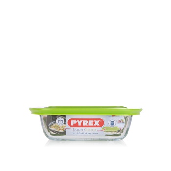 Pyrex Cook & Store Square Dish with Lid 1 litre