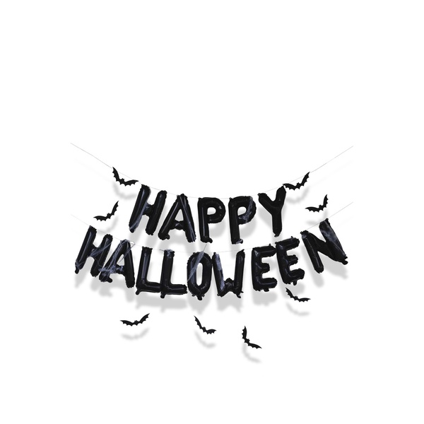 Ginger Ray Black Happy Halloween Balloon Bunting