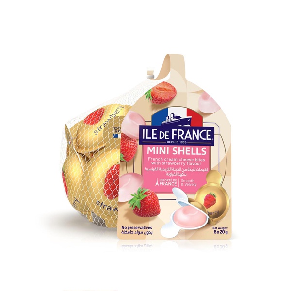 Buy Ile de France mini strawberry cream cheese shell desserts 8x20g in UAE