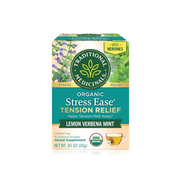 Traditional Medicinals Organic Stress Ease Tension Relief Tea 16s 24g