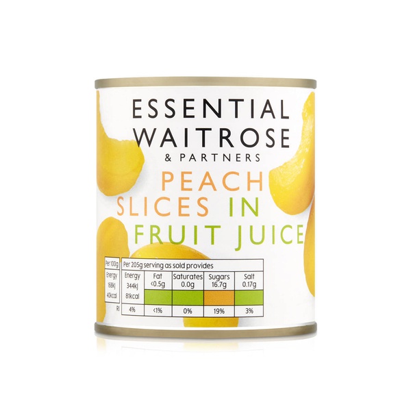 Waitrose Essential Peach Slices in Grape Juice 125g