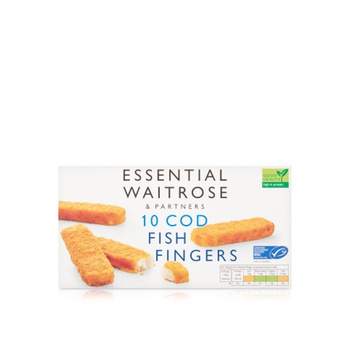 Waitrose Frozen Essential Cod Fish Fingers X 10