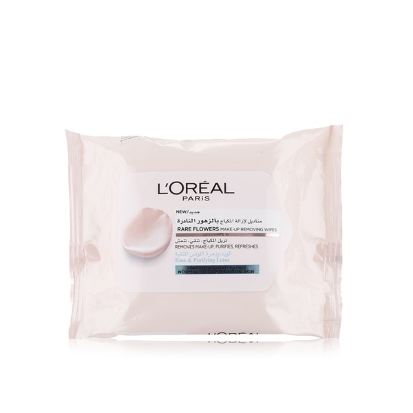 Buy LOreal Paris Rare Flowers wipes normal to combination skin x25 in UAE