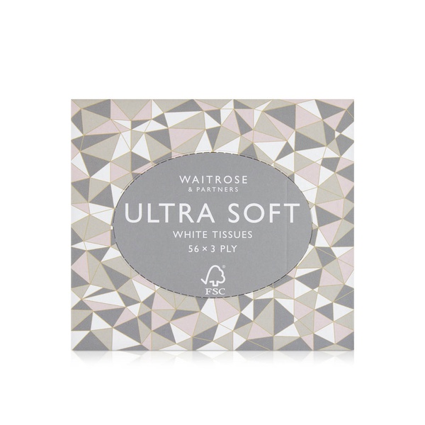 Waitrose Ultra Soft White Tissues 3ply x 56