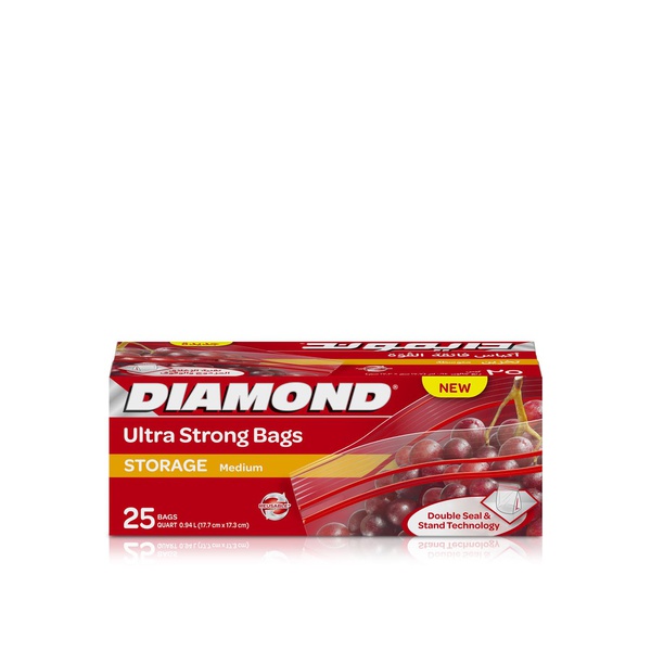 Diamond Storage Medium Clear Zipper Bags x 25