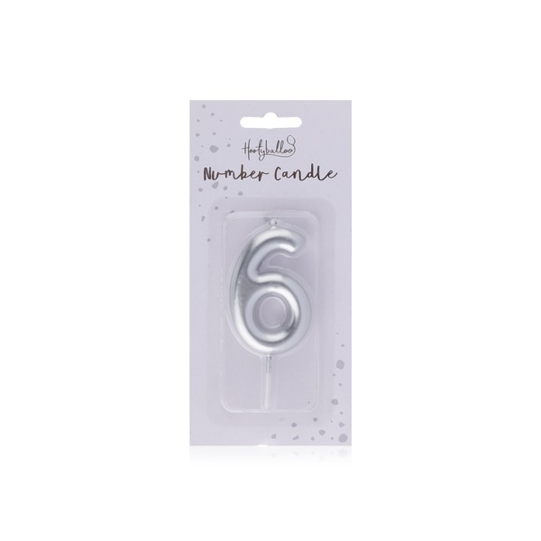 Hootyballoo Silver Number 6 Candle