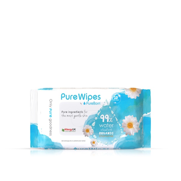 Pure Born Chemical Free Baby Wipes x 10