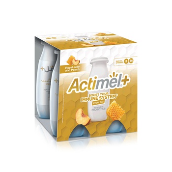 Actimel Royal Jelly and Peach Immunity Support Yoghurt Drink 93ml x 4