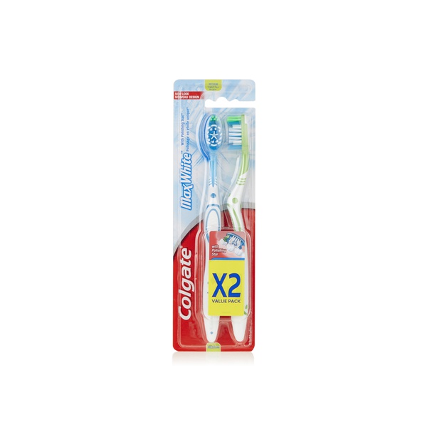 اشتري Colgate max white medium toothbrush x2 في الامارات