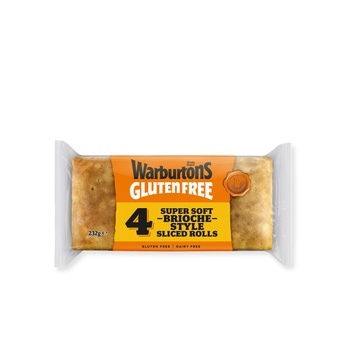Warburtons Gluten-Free Soft Sliced Brioche Rolls x 4 232g