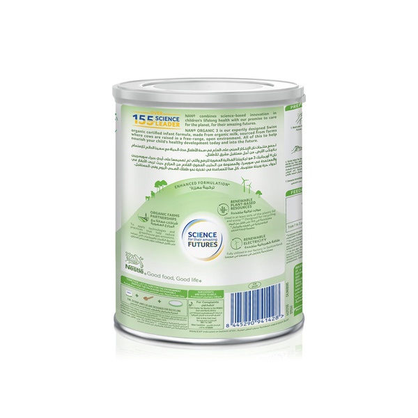 Nan Organic Stage 3 Growing Up Milk 380g