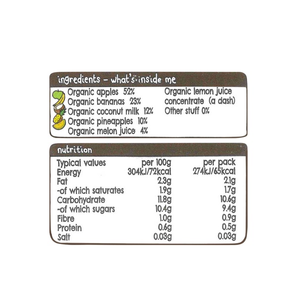 Ella's Kitchen Organic the White One 7+ Months 90g x 4