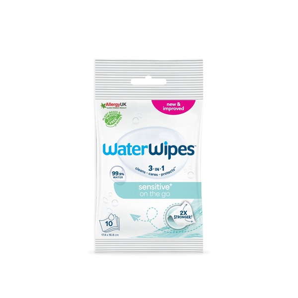 WaterWipes Sensitive+ On The Go 99.9% Water Wipes x10