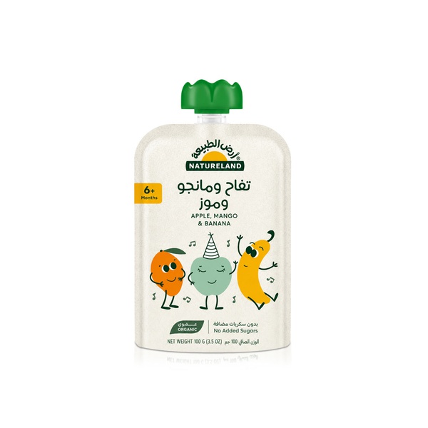 Natureland Organic Apple, Mango & Banana Puree 100g (6+ months)