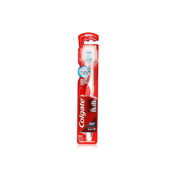 Buy Colgate 360 degrees optic white toothbrush medium in UAE