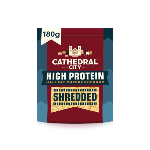 Cathedral City High Protein Half Fat Shredded Mature Cheddar 180g