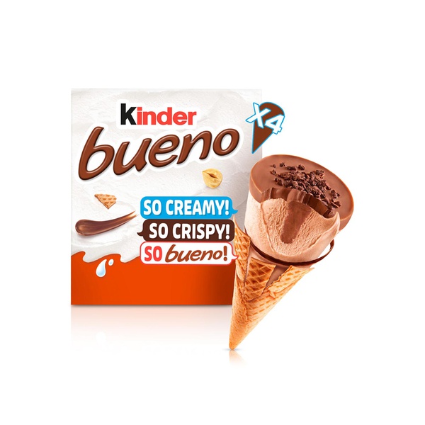 Kinder Bueno Classic Hazelnut Ice Cream Wafer Cone 4 X 62G