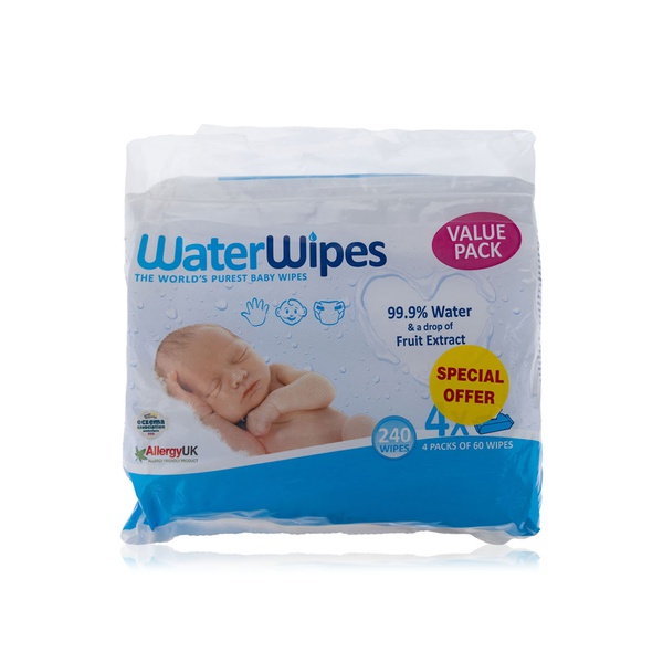 Buy Water Wipes baby wipes 4x60s in UAE