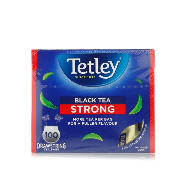 Tetley drawstring strong black tea bags x100 Spinneys UAE