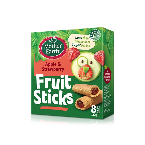 Mother Earth Apple and Strawberry Fruit Sticks x 8 152g