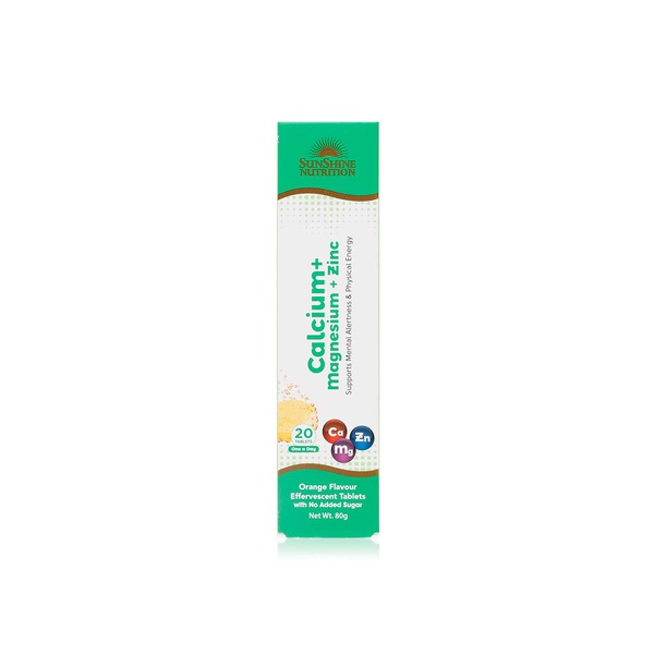 Sunshine Nutrition Calcium, Magnesium, Zinc Effervescent Tablets x 20