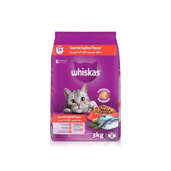 Whiskas Dry Cat Food for Adults 1 + Years with Gourmet Seafood