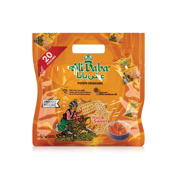 Ali Baba Potato Crunchies -  Hot & Sweet 15g, Pack of 20