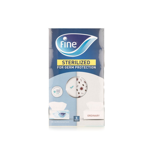 Fine Classic 2ply Facial White Tissues 200 Sheets x 5