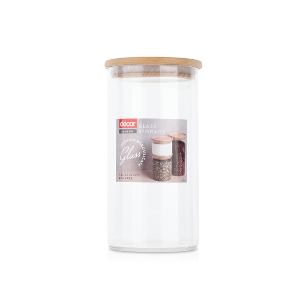 Decor Glass Bamboo Canister 1.5 litre