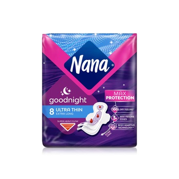 Nana Goodnight Ultra Thin Large Sanitary Pads with Wings x 8