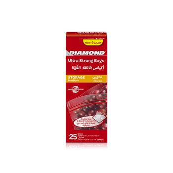Diamond Storage Medium Clear Zipper Bags x 25