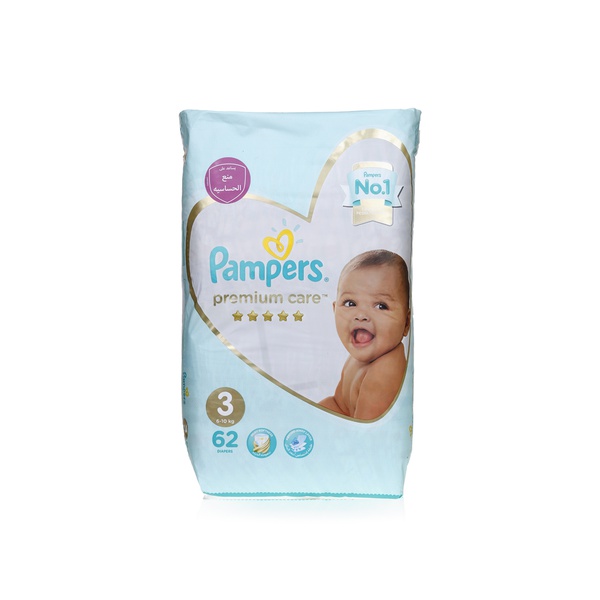 Buy Pampers premium care nappies size 3 x62 in UAE