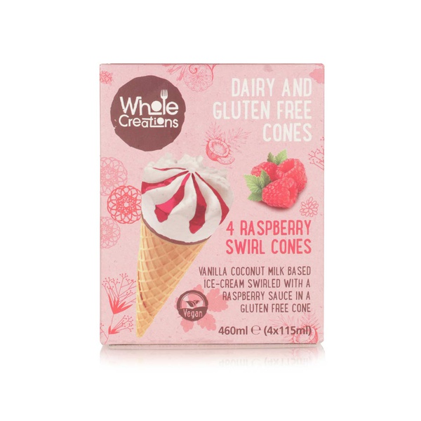 اشتري Whole Creations raspberry swirl cones 4x115g في الامارات