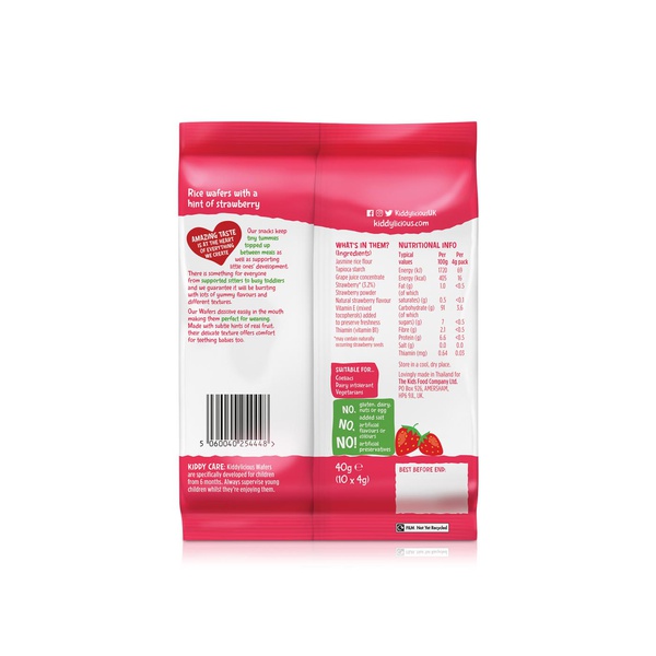 Kiddylicious Wafers Strawberry Maxi Bag 10 Pack 40g