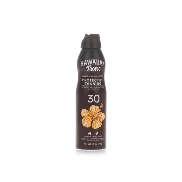 Buy Hawaiian Tropic tanning clear spray spf30 149g in UAE