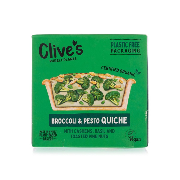 Clive's Frozen Organic Broccoli & Pesto Quiche 165G