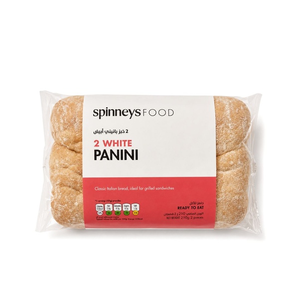 Spinneysfood White Panini x2 210g