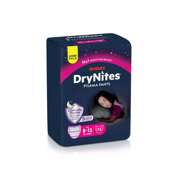Huggies Drynites Pyjama Pants 8-15 Year Old Girls 13s