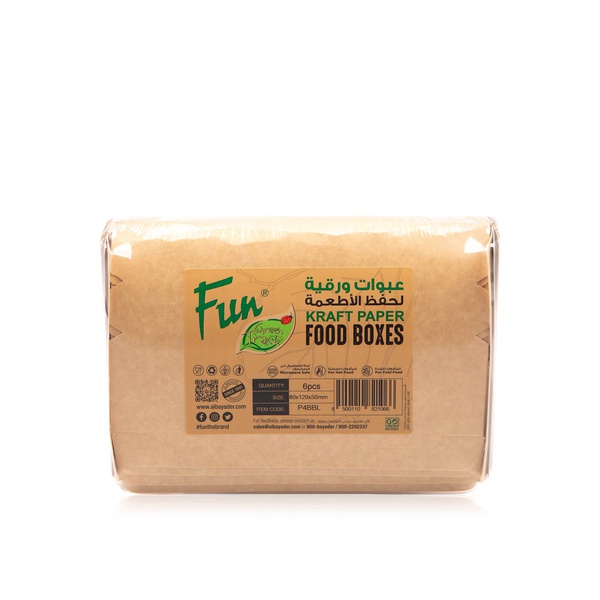 Fun Kraft Paper Food Boxes 180 x 120 x 50mm
