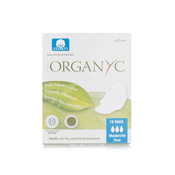 Organyc Winged Sanitary Pads Moderate Flow x 10