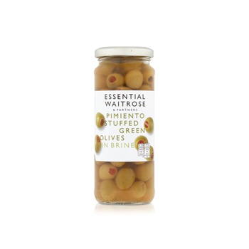 Waitrose Essential Stuffed Green Olives Pimento 340g