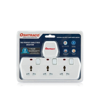 Oshtraco Universal Plug Input Multi Socket T-Shape 3 Way