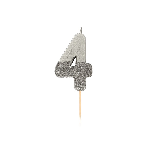 Talking Tables Silver Glitter Candle - 4